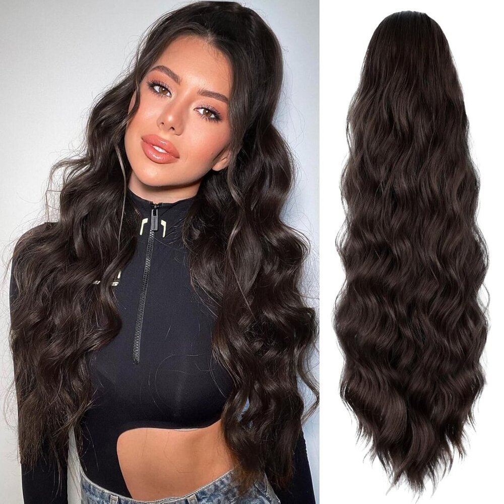 Long Wavy Drawstring Ponytail Hair Extension Synthetic 26 Inch for Women